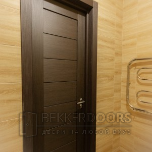 Дверь ФОРУМ (Горизонталь),в цвете ВЕНГЕ (ст. черное/FM-07)
